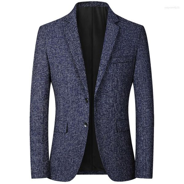 Herrenanzüge Herren Smart Casual Anzug Frühling Herbst Männer Art und Weise schlanke einfarbige Freizeit-Blazer-Jacken Männliche Tops