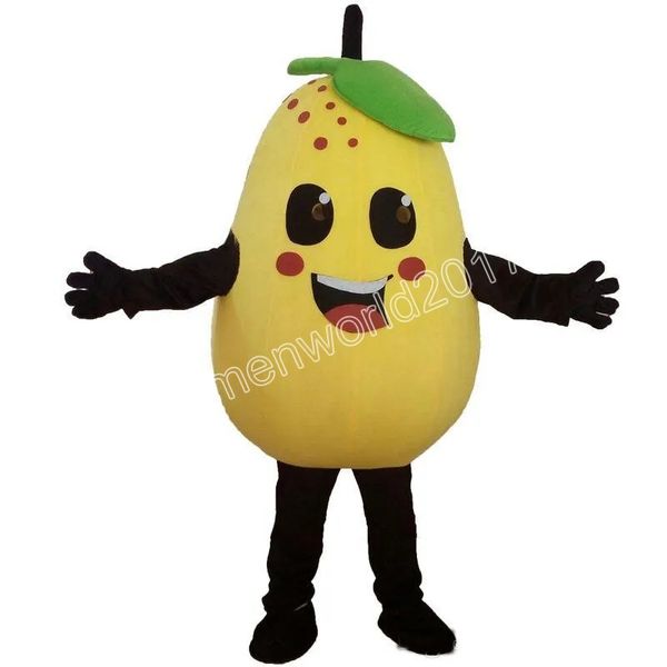 Frutas e legumes peras traje da mascote de alta qualidade dos desenhos animados roupas terno unisex adultos outfit aniversário natal carnaval fantasia vestido