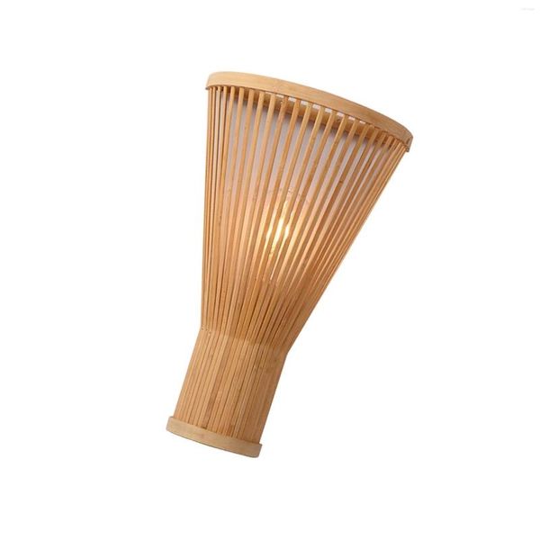 Lampada da parete a lunga durata in bambù appeso per una delicata atmosfera intrecciata, lampadario a sospensione in legno da bar