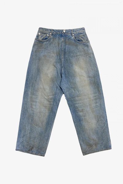 Jeans da uomo High Street Fashion Designer Nicchia Inside-out Wear Design Distressed Spray Sporco Largo Gamba larga Profilo Dritto