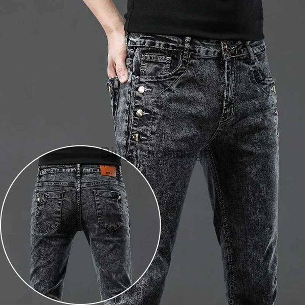 Herren-Jeans, Vintage-Mode, Herren-Designer-Jeans, Schneeflocken-Waschung, koreanische Mode, Stretch-Hose, männlich, klassisch, schmal, Denim-Hose, L231003