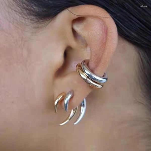 Ohrstecker Boho Horn Ohrring Gold Silber Farbe Mond Punk Für Frauen Party Schmuck Zubehör Einzigartiger Wolf