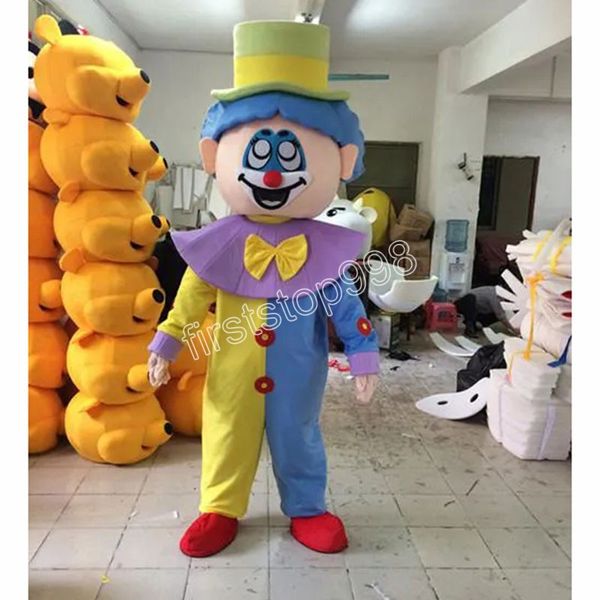 Costume da mascotte grande clown adorabile di Halloween Personaggio a tema anime dei cartoni animati di alta qualità Formato adulto Vestito da pubblicità esterna per feste di Natale