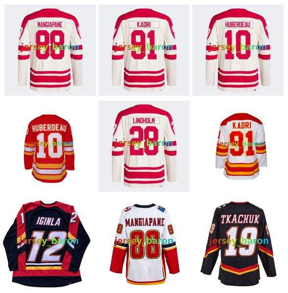 Jonathan Huberdeau Miras Klasik Hokey Jersey Calgary Nazem Kadri Elias Lindholm Jarome Iginla Mangiapane Dillon Dube Markstrom