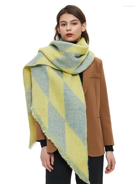 Lenços 2023 Chic Mulheres Lenço Lenço Inverno Senhora Preppy Manta Quente Cachecol Pashmina Mujer Femme Foulard Bufanda Envoltório Xaile Moda