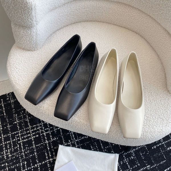 Row Ayakkabıları Kadın Koyun Dinili Kare Ayak Parçaları Düşük Topuklu Sandalet Somunlar Pompalar Topuklu Lüks Tasarımcı Elbise Ayakkabı Ofis Ayakkabıları