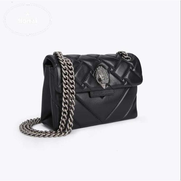 Kurt Geiger Bag Kadın Moda Yeni Deri Küçük Kıyafet Çanta Mini Kensington 20cm Altın Gümüş Zincir Çantası Kuş Crossbody77