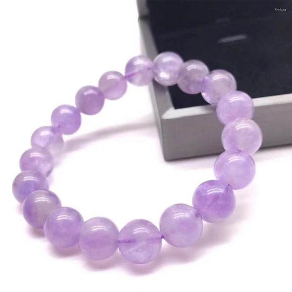 Strang Natürliche Lavendel-Amethyst-Perlen Stretch-Armband Heilkristall Energie Edelstein Geburtsstein Schmuck Geschenk für Frauen Männer