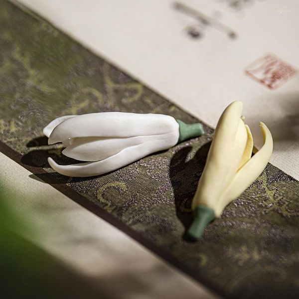 Tea Pets Ceramica Magnolia Pet con foro Portaincenso Decorazione da tavola Accessori da cerimonia Studio Penna Zen