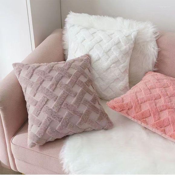 Travesseiro Ultra Soft Plush Caso Nordic Wind Sofá de cor sólida