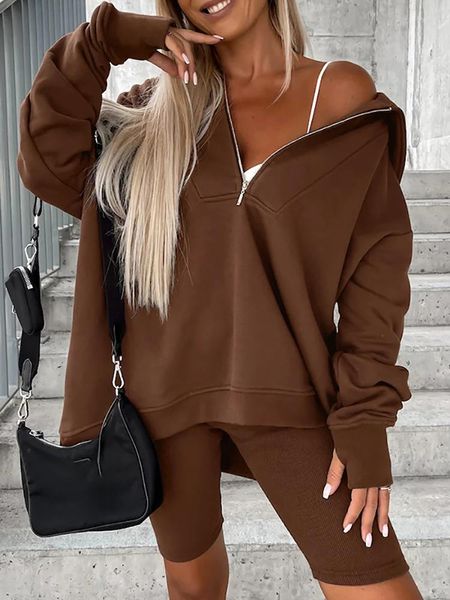 Damen-Trainingsanzüge, lässig, Urlaub, einfarbig, zweiteilig, passende Sets, Frühling und Herbst, Loungewear, Kapuzenpullover, Top, Shorts, Damen-Outfit