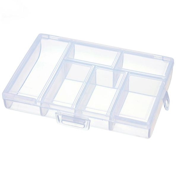 PLÁSTICO 6 Slots Jewelry Tool Box Organizer Storage Box caixa