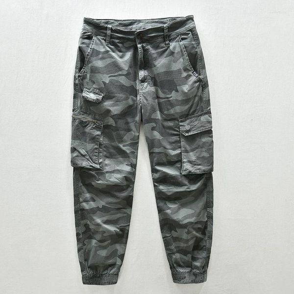 Pantalon pour hommes A656 Style militaire en plein air Camouflage imprimé Vintage classique armée de haute qualité automne mode pantalon cargo