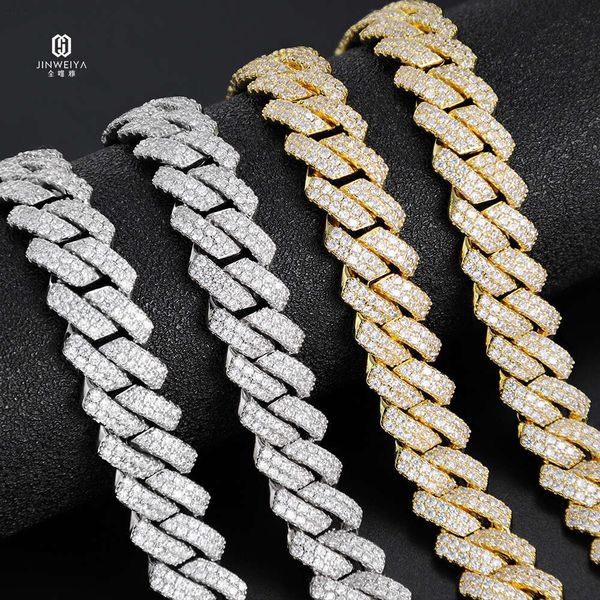 Marca de moda mulher atacado hip hop jóias homens colar 14k diamante zircon miami corrente cubana link gelado para fora