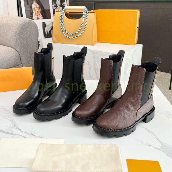 New Women Fall Winter Platform Ankle Boots Designer Boots Womens Territory Flat bottomed boots Luxury Women Half Boots Sizes 35-41