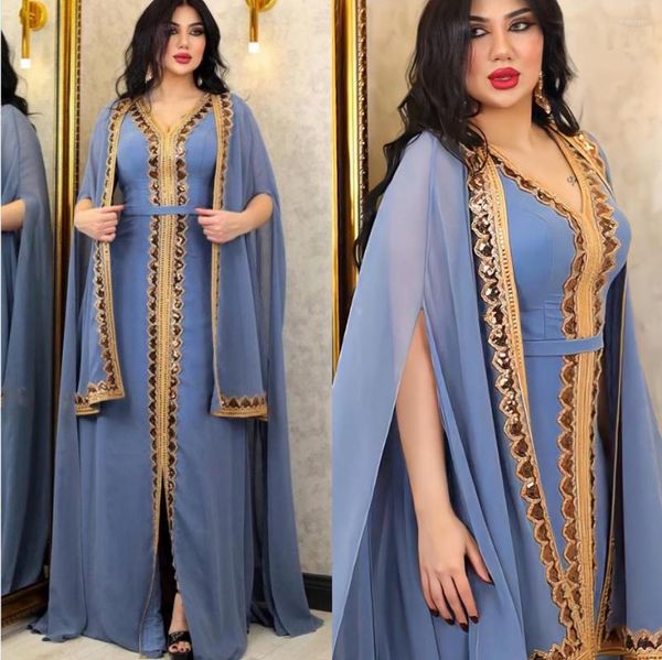 Abbigliamento etnico 2023 Abaya per le donne Dubai Chiffon di lusso Boubou Abito moda musulmana Caftano Occasioni della festa nuziale Lungo Maxi Set