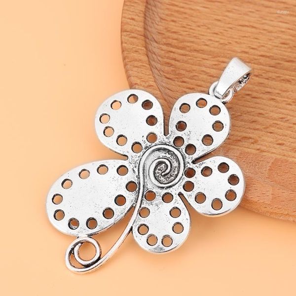 Collane con ciondolo 3 pz/lotto Argento Tibetano Grande Disegno a Spirale Fiore Pendenti con Ciondoli per Collana Fai da Te Creazione di Gioielli Risultati Accessori