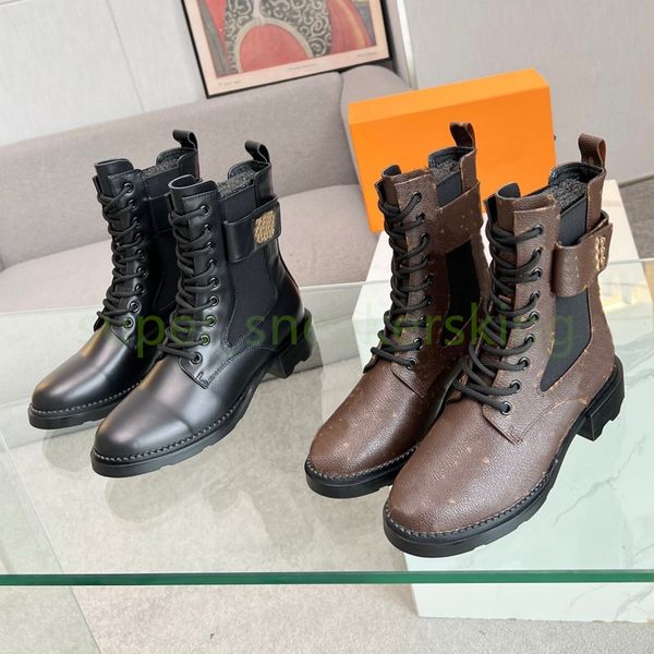 Designer Boots Women Fall Winter Platform Ankle Boots Womens Territory Flat bottomed boots Luxury Women Half Boots Sizes 35-41