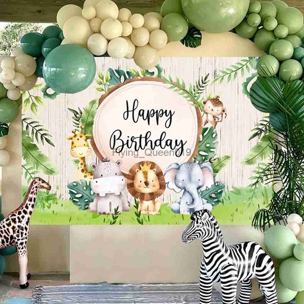 Materiale di fondo Animali della giungla Sfondo Jungle Wild One Safari Decorazioni per feste di compleanno Baby Shower Boy Primo compleanno Sfondo photozone YQ231003