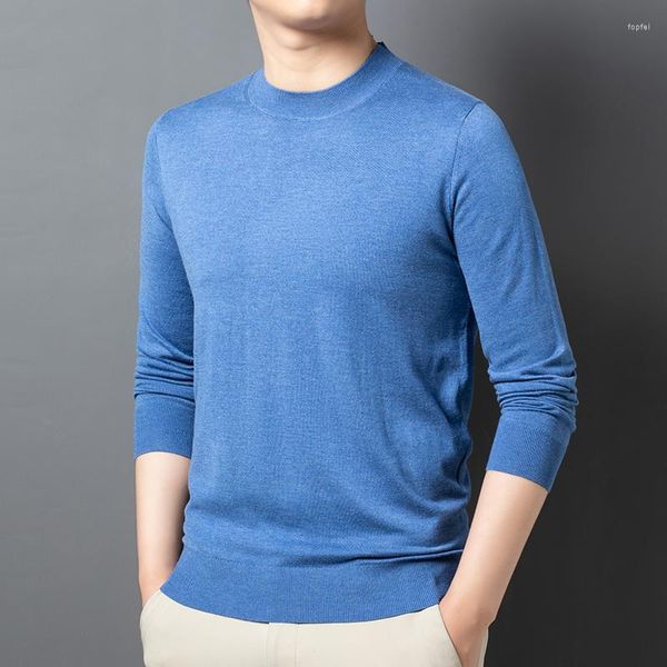 Männer Pullover Schafe Wolle T Tops 2023 Frühling Herbst Casual Oansatz Dünnen Pullover Jumper Langarm Strickwaren Pullover Seide t-shirt