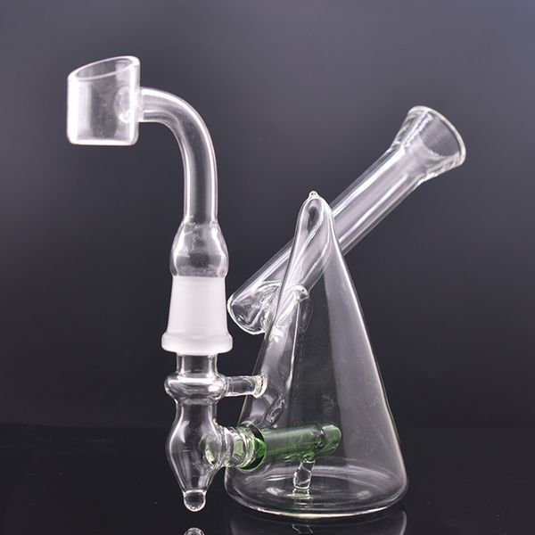 Mini colorido vidro grosso Dab Rig Bongs Hookah Inline Perc Tubulações de água com Banger Nail Oil Burner Pipe Dome e Nail