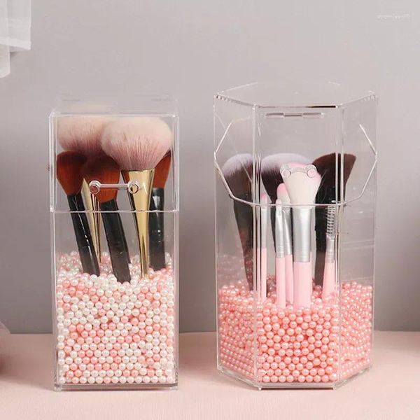 Boîtes de rangement 2023 Porte-brosse de maquillage Organisateur Crayon cosmétique Rouge à lèvres Conteneur de bureau Boîte de table