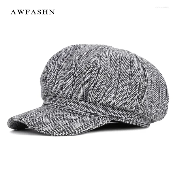 Шапки Sboy, модные кепки унисекс на осень и зиму 2023 года, восьмиугольная кепка в полоску для мужчин и женщин, детективная ретро-шапка художника, винтажная кепка для папы