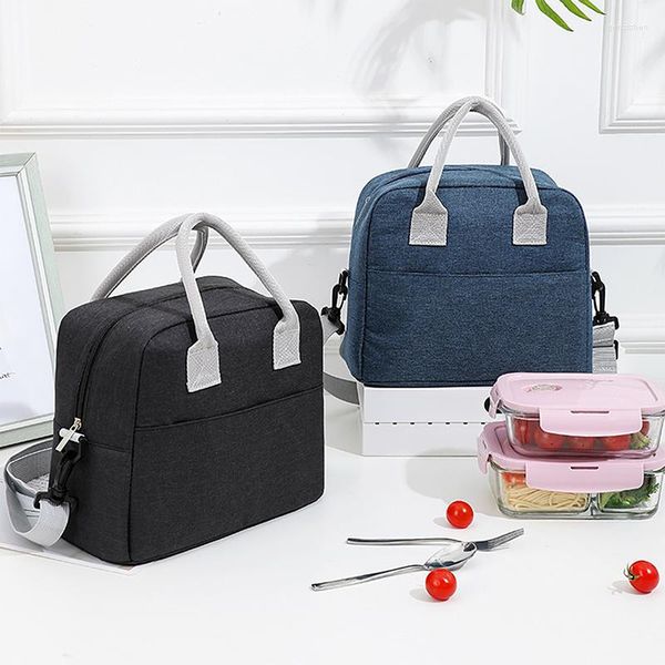 Aufbewahrungstaschen Tragbare Lunchtasche Thermoisolierte Box Tote Cooler Handtasche Wasserdichter Rucksack Bento Pouch Company Food