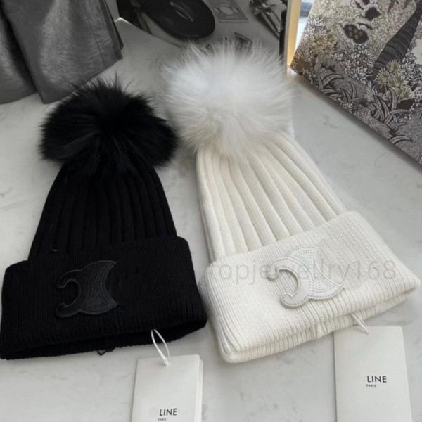 Mützenhut Designer Frauen Designer Beanie Winter Cel Marke Strick Beanies 9 Farben Kaninchen Haar Kaltschutz Ohrschutz Luxus Herren Cap Gorras