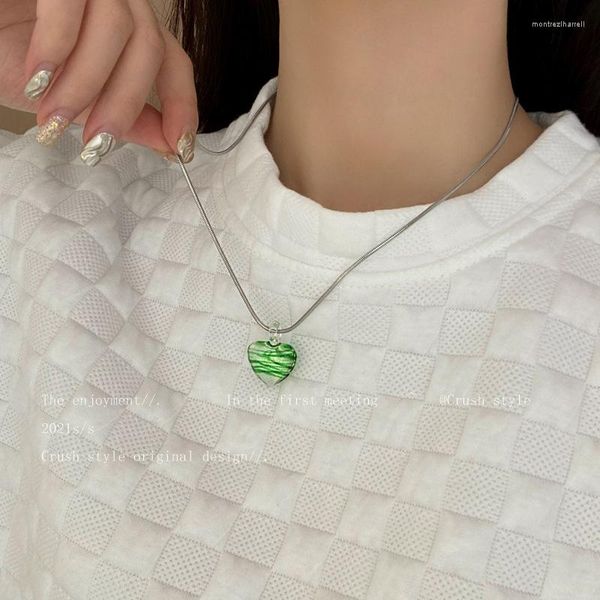 Ketten Koreanische Zebra Muster Liebe Kristall Anhänger Halskette Frauen Mode Accessoires Einfache Temperament Schlüsselbein Kette Mädchen Schmuck
