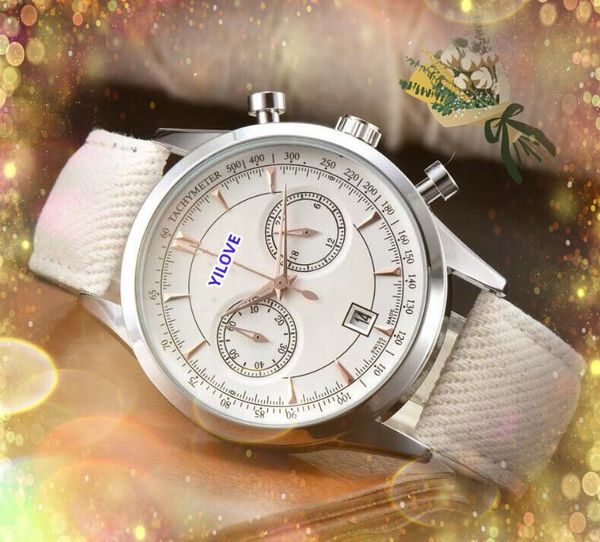 Мужские часы All the Crime с хронографом, часы с большим циферблатом, дата и день, классический браслет, часы на батарейке, кварцевые часы с двумя глазами, секундомер, тканевый нейлоновый ремешок, наручные часы montre de luxe, подарки