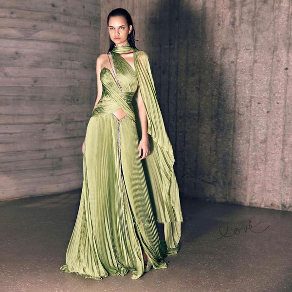 Abiti casual Abito da donna gotico per Poshoot Elegante maxi erba verde A Line che borda abiti da ballo grigi con maniche Pgraphy