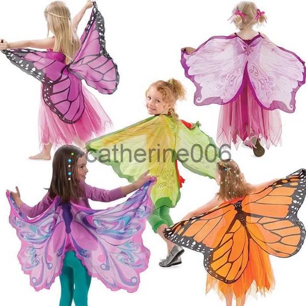 Occasioni speciali Costume cosplay colorato ala di farfalla per bambini vestire ala di fata per bambini ragazze Halloween spettacolo di ali di spirito di angelo x1004