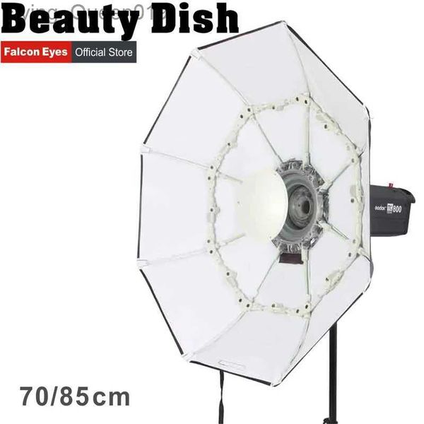 Flash Heads Falcon Eyes pieghevole Beauty Dish Softbox 70cm 85cm radome radar con supporto Bowens per luce stroboscopica da studio YQ231005