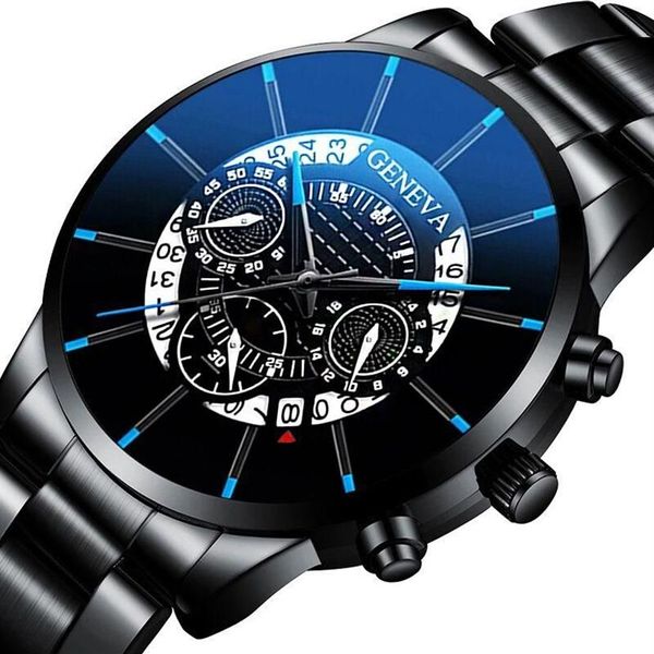 Orologi da polso Orologio al quarzo Blue Ray Orologi da uomo di Ginevra Orologio da uomo superiore per uomo Reloj da polso in acciaio inossidabile Hombre299F