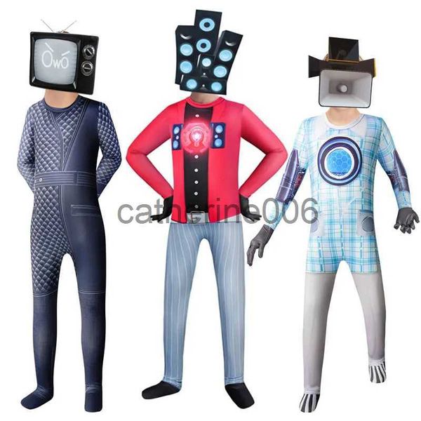 Occasioni speciali Skibidi Toilette Costume cosplay Gioco Altoparlante Uomo Tv Uomo Videocamera Costumi Tuta Tuta Maschera Halloween bambini per ragazzi x1004