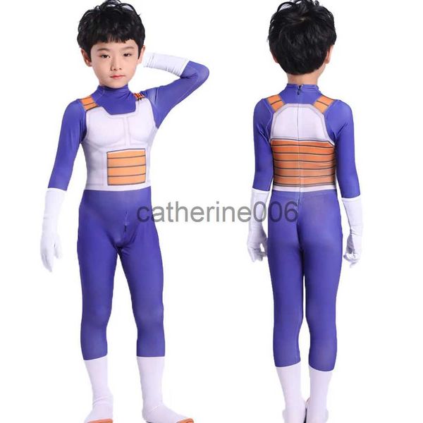 Besondere Anlässe Erwachsene Kinder Son Goku Kostüm Vegeta Cosplay Anzug Anime Superhelden Schwarze Haare Halloween Film Vegeta Kostüm x1004