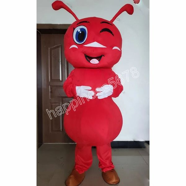 2024 Vendita calda Nuovi costumi della mascotte della formica Personaggio dei cartoni animati Vestito di carnevale Adulti Taglia Halloween Festa di Natale Abiti di carnevale