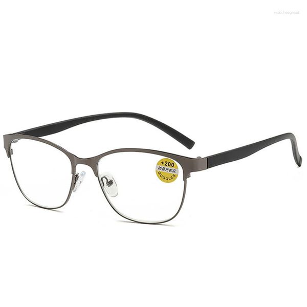 Солнцезащитные очки Стальные очки для пресбиопии Высокое качество Металл HD Анти-синий свет для мужчин и женщин