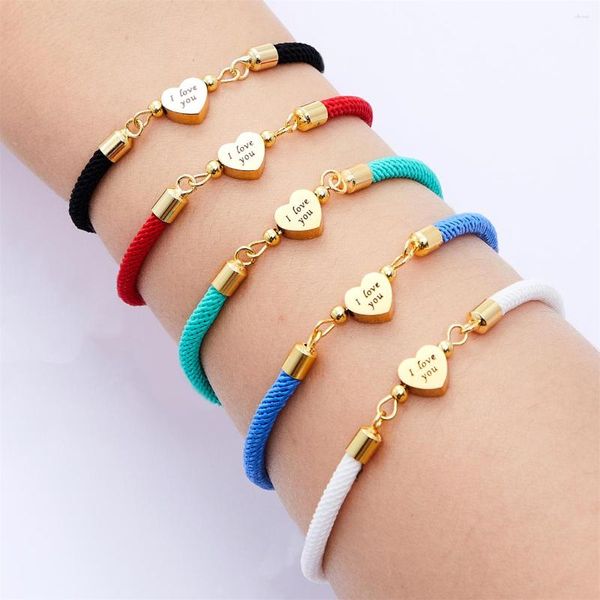 Charm Bracelets 2023 DIY Accessory Initial Letter Adjsutable Bracelet For Women Man Couple Colorful Rope Jewelry Gifts