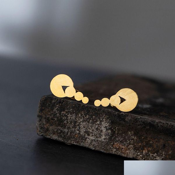 Orecchini a triangolo dorato coreano minimalista in ferro in acciaio inossidabile per le donne Accessori per gioielli di moda Regalo Consegna a goccia Dhrsl