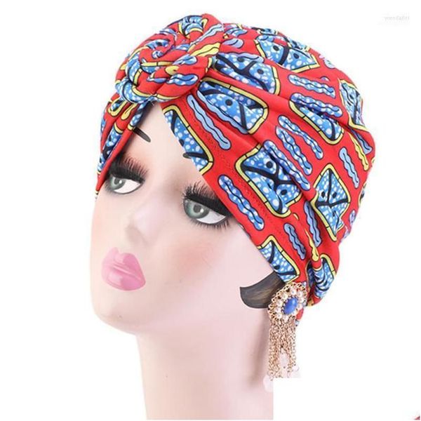 Beanie / Skull Caps Beanies Mulheres Estilo Étnico Muçulmano Lenço Cap Presentes Casual Twist Turban Chapéu Macio Decorativo Hairwrap Acessórios Diários Dhgjk