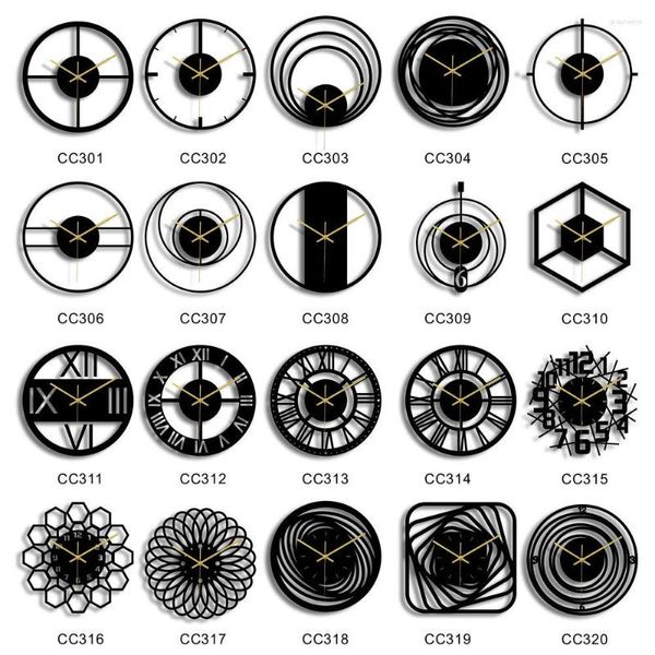 Wanduhren CC301-320 Dreidimensionale schwarze Acryl-Runde Digitaluhr Heimdekoration Einfache Sticken-Esszimmerdekoration