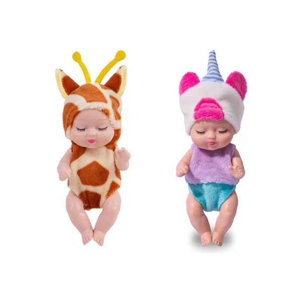 KAWAII 2 itens / lote de bonecas de bebê dormindo 11 cm Frete grátis para crianças brinquedos em miniatura para o jogo da Barbie Children DIY