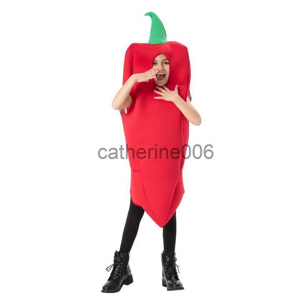 Besondere Anlässe Kinder Red Pepper Overall Gemüse Chili Kostüm für Kinder Karneval Party Kostüm Halloween Weihnachten Purim Outfits x1004