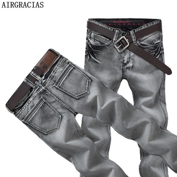 Airgracias calças de brim dos homens clássico retro nostalgia em linha reta jeans masculino plus size 28-38 calças compridas marca biker jean cx279y