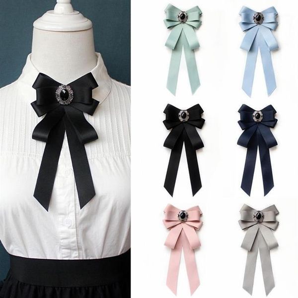 Krawatten Krawatte Weibliches Weißes Hemd Pin Brosche Kleid Fliege Professionelle Tragen Pins Krawatte Schuluniform Band Bowtie Accessori2646