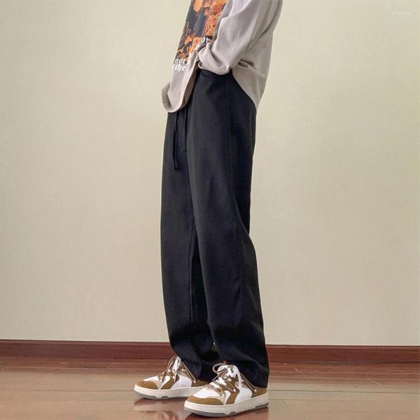 Мужские брюки, мужские прямые комбинезоны с завязками, брюки, свободная уличная одежда, повседневная спортивная одежда на открытом воздухе, корейский хип-хоп