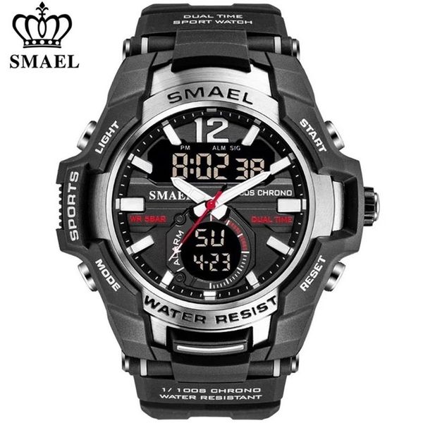 Smael relógios masculinos moda esporte super legal quartzo led relógio digital 50m à prova dwaterproof água relógio de pulso masculino relogio masculino 2323f