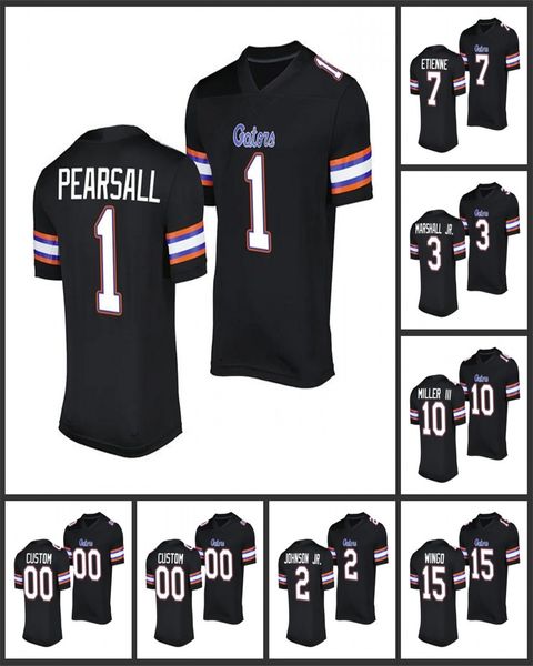 Graham Mertz Florida Gators 2023 Maglia da calcio nera 2 Montrell Johnson Jr. 1 Princely Umanmielen 3 Jason Marshall Jr. 10 Jack Miller III Etienne Mertz Florida Jersey